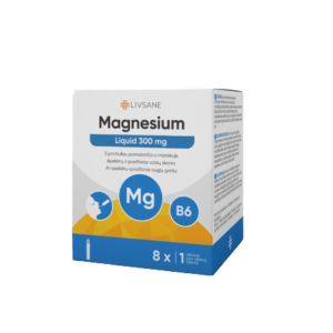 LIVSANE geriamosios ampulės MAGNESIUM 300 LIQUID + VITAMIN B6, 8 ampulės