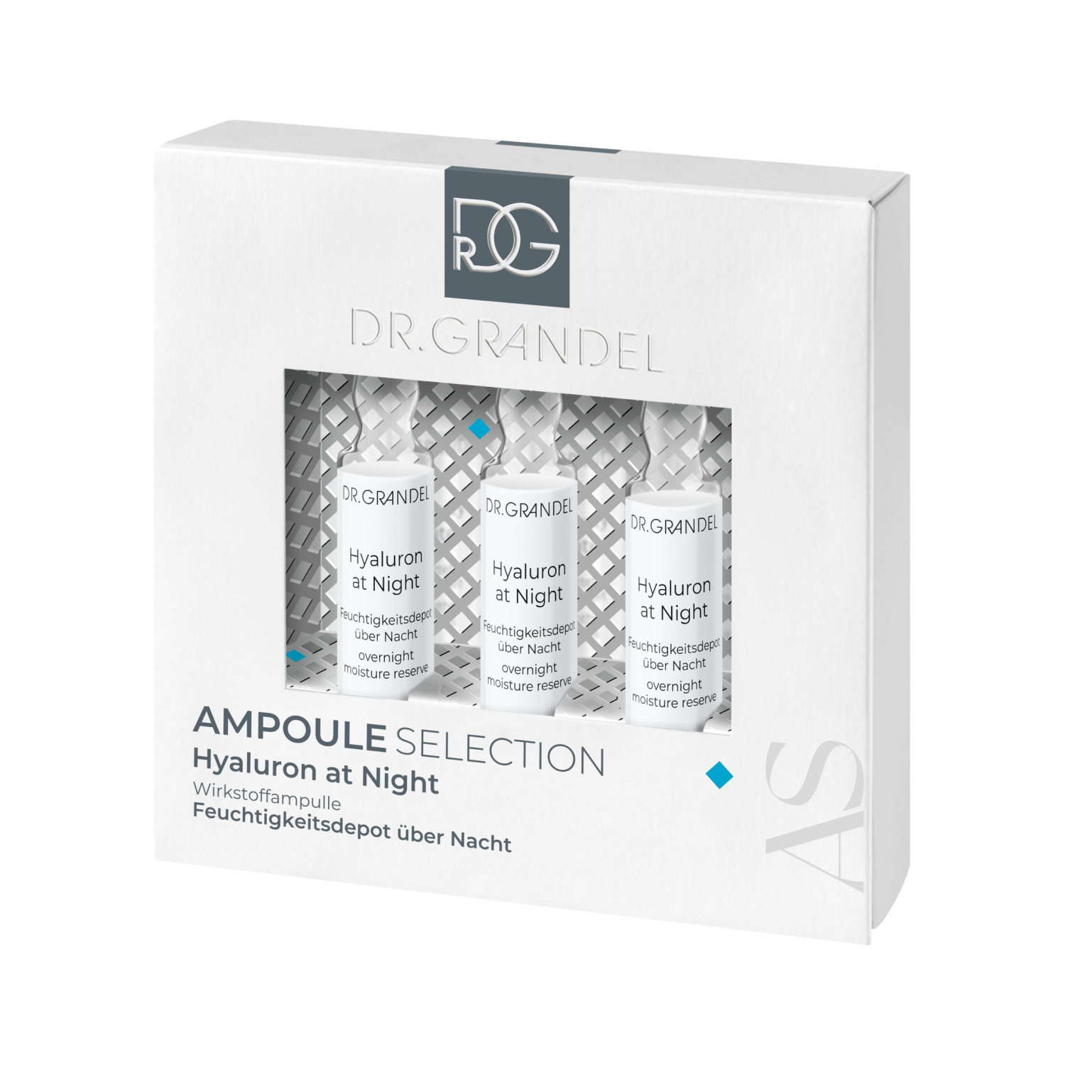 4011396416739 DR. GRANDEL aktyvių ingredientų koncentrato ampulės HYALURON AT NIGHT, 3 vnt. x 3 ml - Image 1