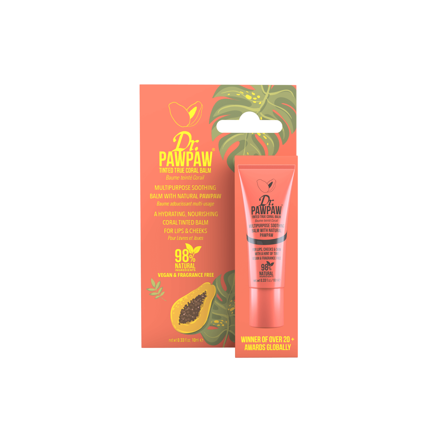 5060372805950-1 Dr.PAWPAW lūpų ir skruostų balzamas True Coral, 10 ml - Image 1