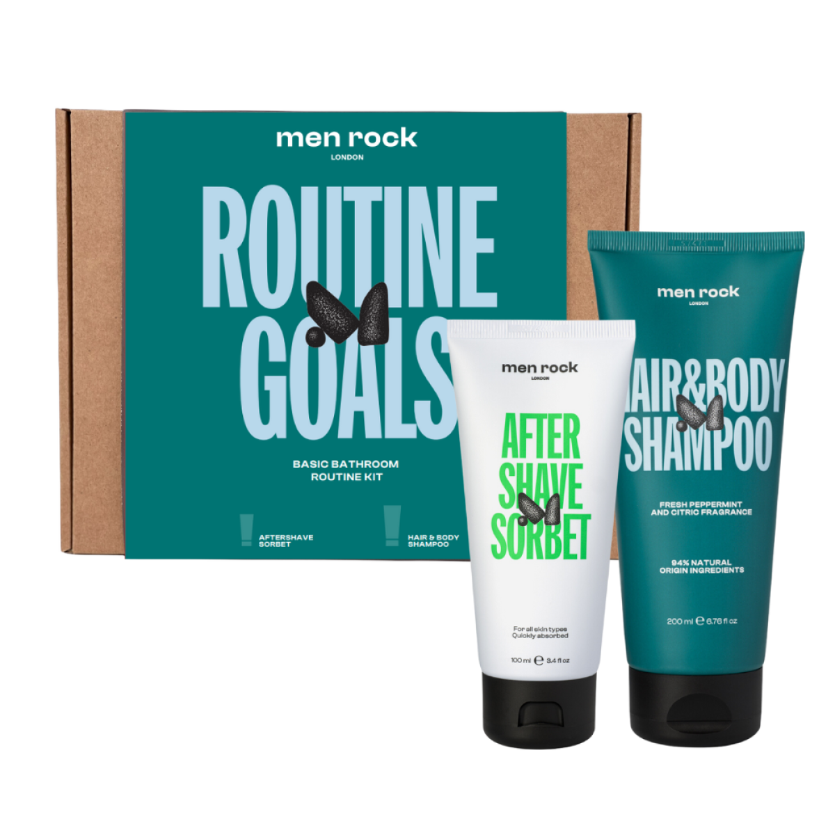 5060796560497-1200x1200 Men Rock ROUTINE GOALS Basic Grooming Routine Kit Plaukų ir odos priežiūros priemonių rinkinys vyrams, 1vnt - Image 1