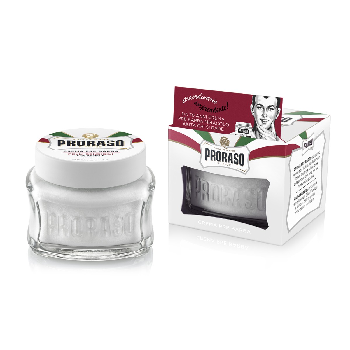 8004395000036-1200x1200 Proraso White Line Pre-Shaving Cream Jautrios odos kremas prieš skutimąsi, 100ml - Image 1