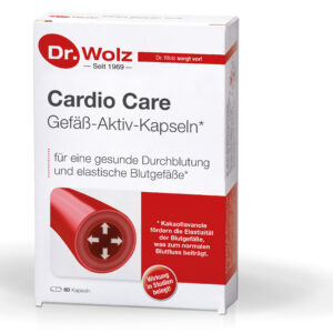 Dr. Wolz CARDIO CARE 60 kapsulių – koncentruoti kakavos flavanoliai širdies sveikatai, minimalus kalorijų kiekis, tinka diabetikams