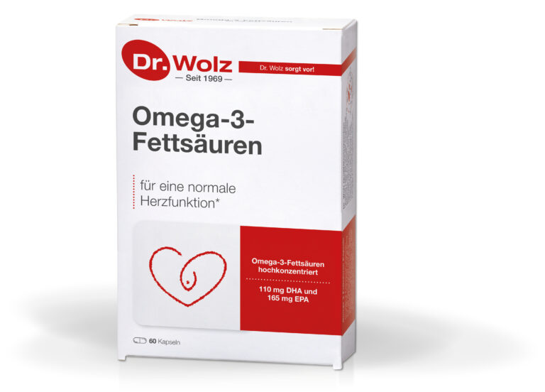 Dr. Wolz Omega-3 kapsulės – natūralūs jūrų žuvų taukai su DHR, EPR ir vitaminu E, 60 kapsulių