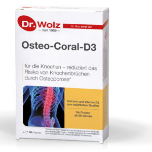 Dr. Wolz Osteo-Coral-D3 – koralų kalcio ir vitaminų kompleksas moterims, 60 kapsulių