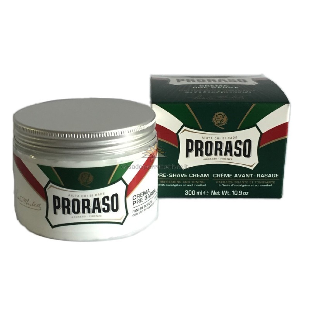 Proraso-crema-de-barba-300ml-1200x1200 Proraso Green Line Pre-Shave Cream Gaivinantis kremas prieš skutimąsi su eukaliptu, 300 ml - Image 1