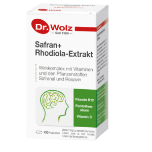 Dr. Wolz Safran + Rhodiola Extract 120 kapsulių – šafrano ir rodiolos ekstraktas su vitaminais nuovargiui mažinti
