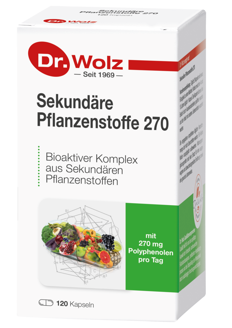 Dr. Wolz Polifenoliai 270, 120 kapsulių pakuotė – natūralus maisto papildas su polifenoliais ir vitaminu C