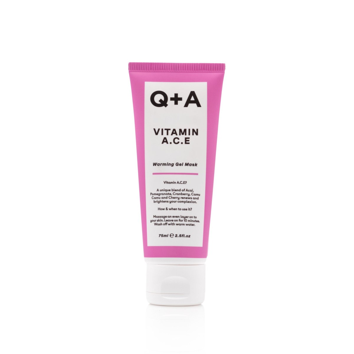 VitaminAceTube_2000x2000-1200x1200 Q+A Vitamin A.C.E Warming Gel Mask Gelinė gaivinamoji veido kaukė, 75ml - Image 1
