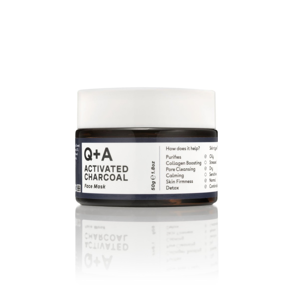 activated-charcoal-mask-1200x1200 Q+A Activated Charcoal Detox Face Mask Valomoji veido kaukė su aktyvuota anglimi, 50g - Image 1