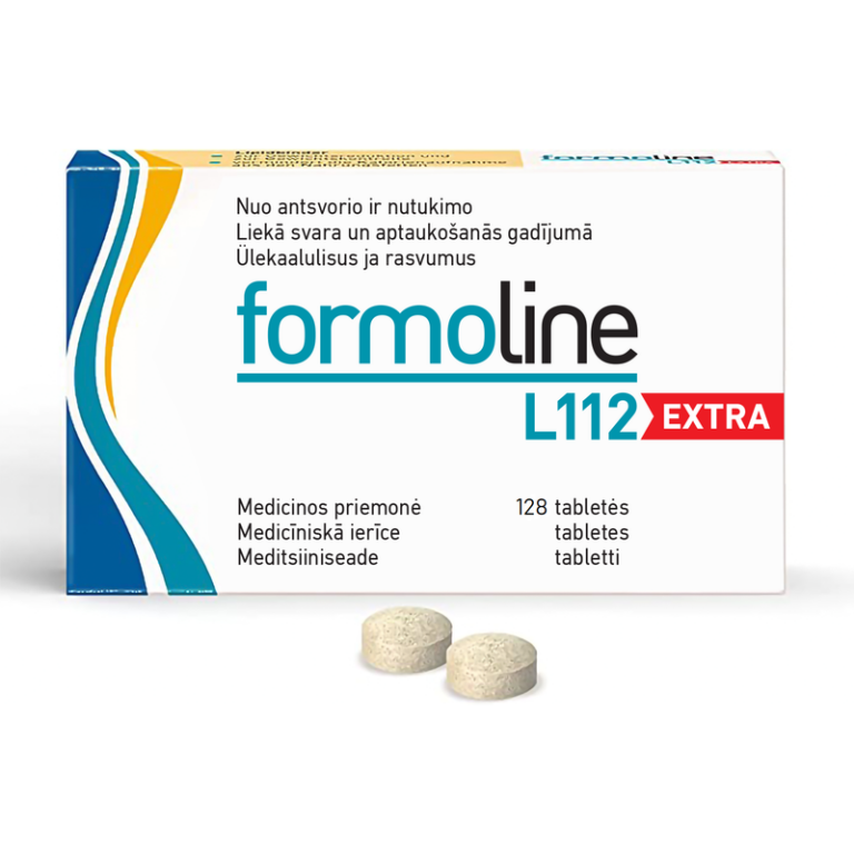Formoline L112 Extra 750 mg, 128 tablečių pakuotė svorio valdymui ir MTL cholesterolio kontrolei