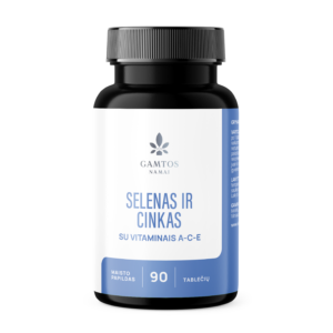 SELENAS IR CINKAS SU VITAMINAIS A-C-E, 90 tablečių