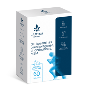 Gliukozaminas plius Kolagenas, Chondroitinas, MSM, 60 tablečių
