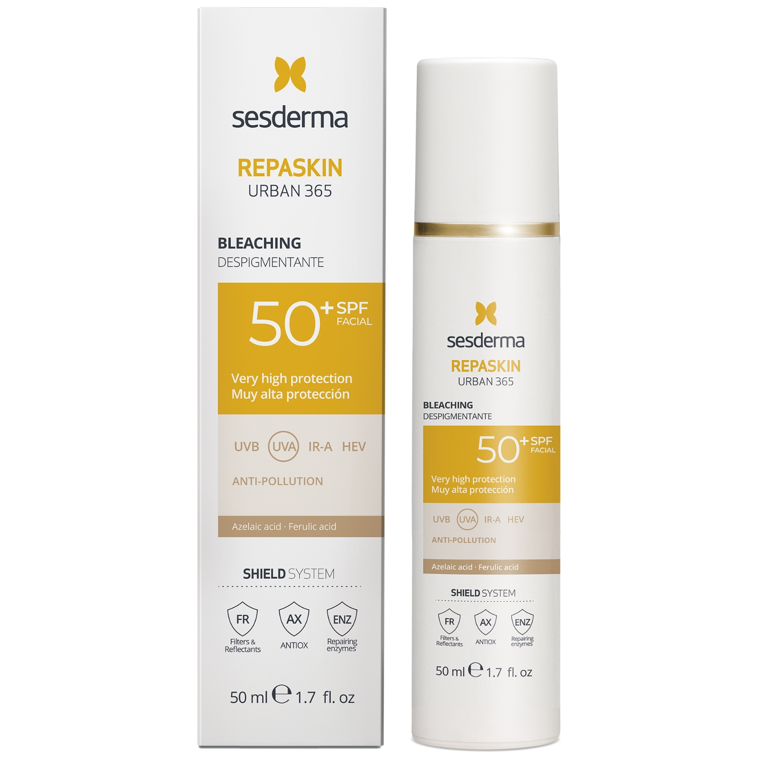 sesderma-repaskin-urban-365-depigmenting-spf50-50ml SESDERMA pigmentaciją mažinantis veido kremas nuo saulės REPASKIN URBAN 365 SPF50+, 50 ml - Image 1