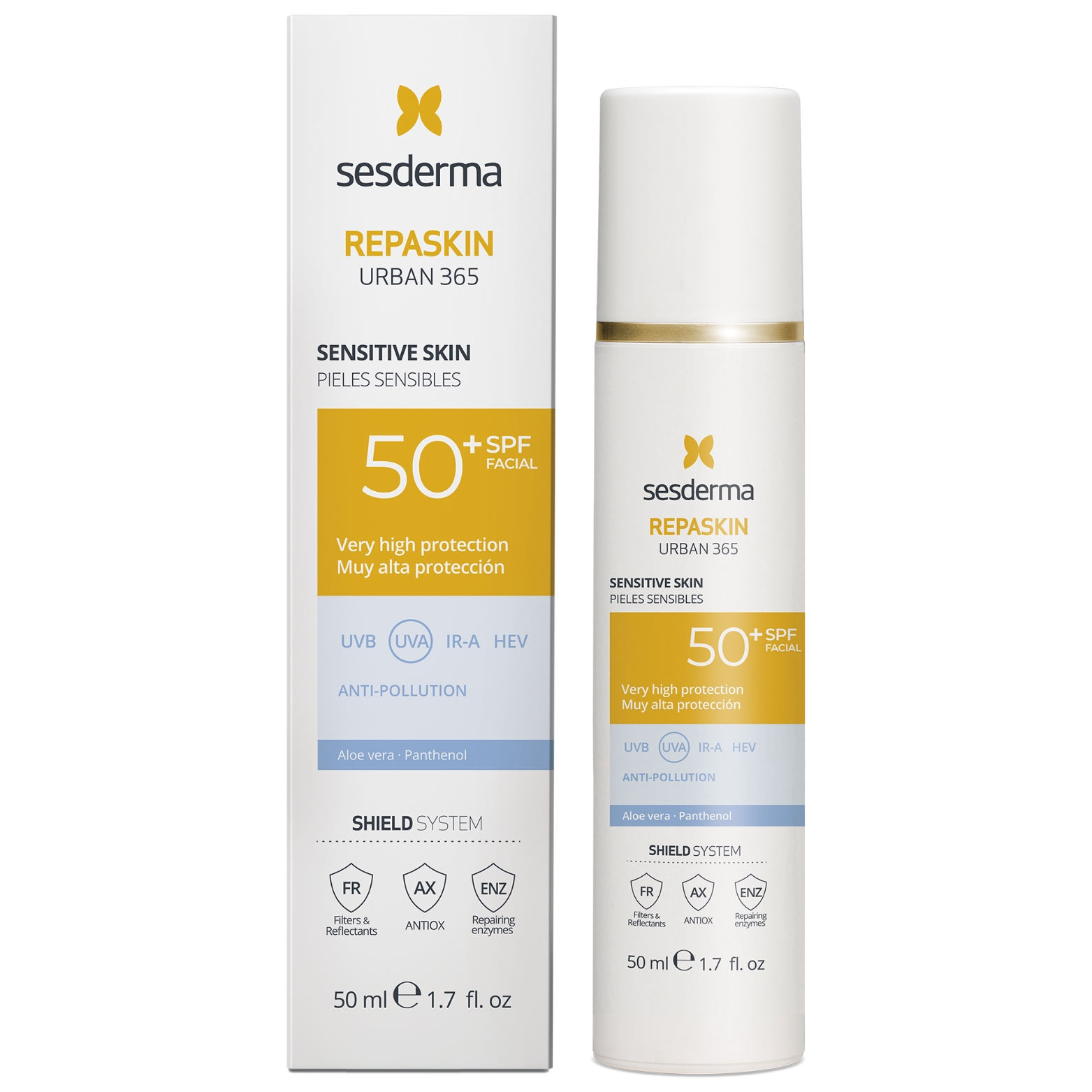 sesderma-repaskin-urban-365-veido-kremas-nuo-saules-jautriai-odai-spf50-50-ml SESDERMA veido kremas nuo saulės jautriai odai REPASKIN URBAN 365 SPF50+, 50 ml - Image 1