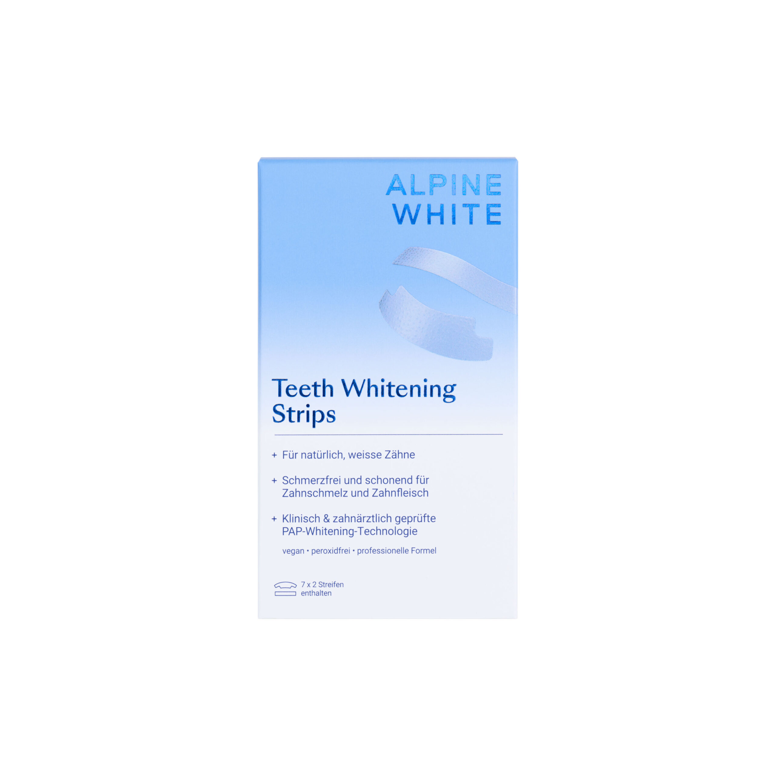 7629999025769-Whitening-Strips-g ALPINE WHITE Whitening Strips balinančios dantų juostelės, 7 vnt. - Image 1