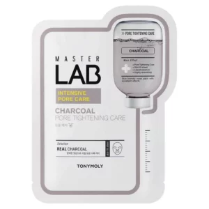 MASTER LAB Charcoal lakštinė veido kaukė išsiplėtusioms poroms, 19 g