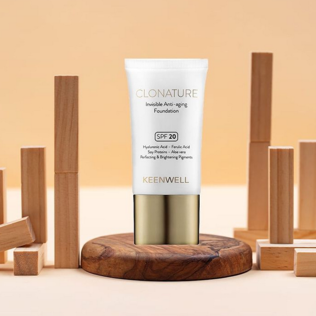 Keenwell-clonature Keenwell makiažo pagrindas su SPF20 – drėkinantis, anti-aging, natūralus padengimas