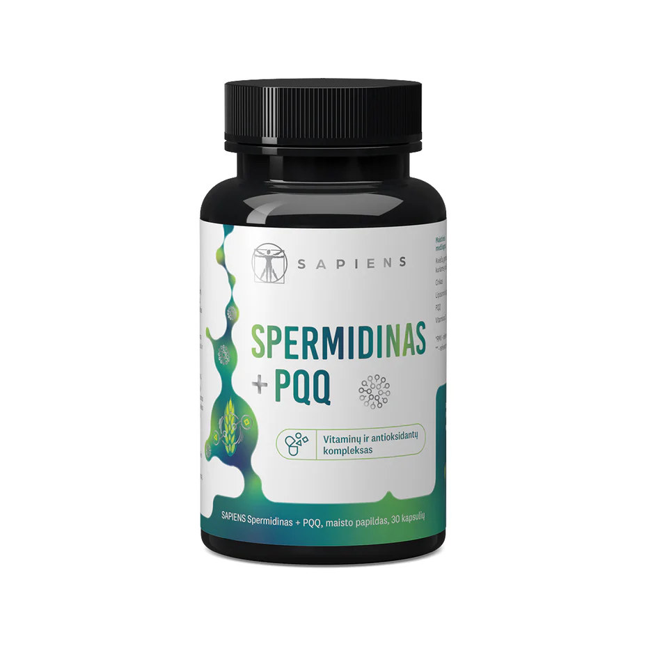 spermidinas+pqq SAPIENS Spermidinas + PQQ, 30 kapsulių - Image 1