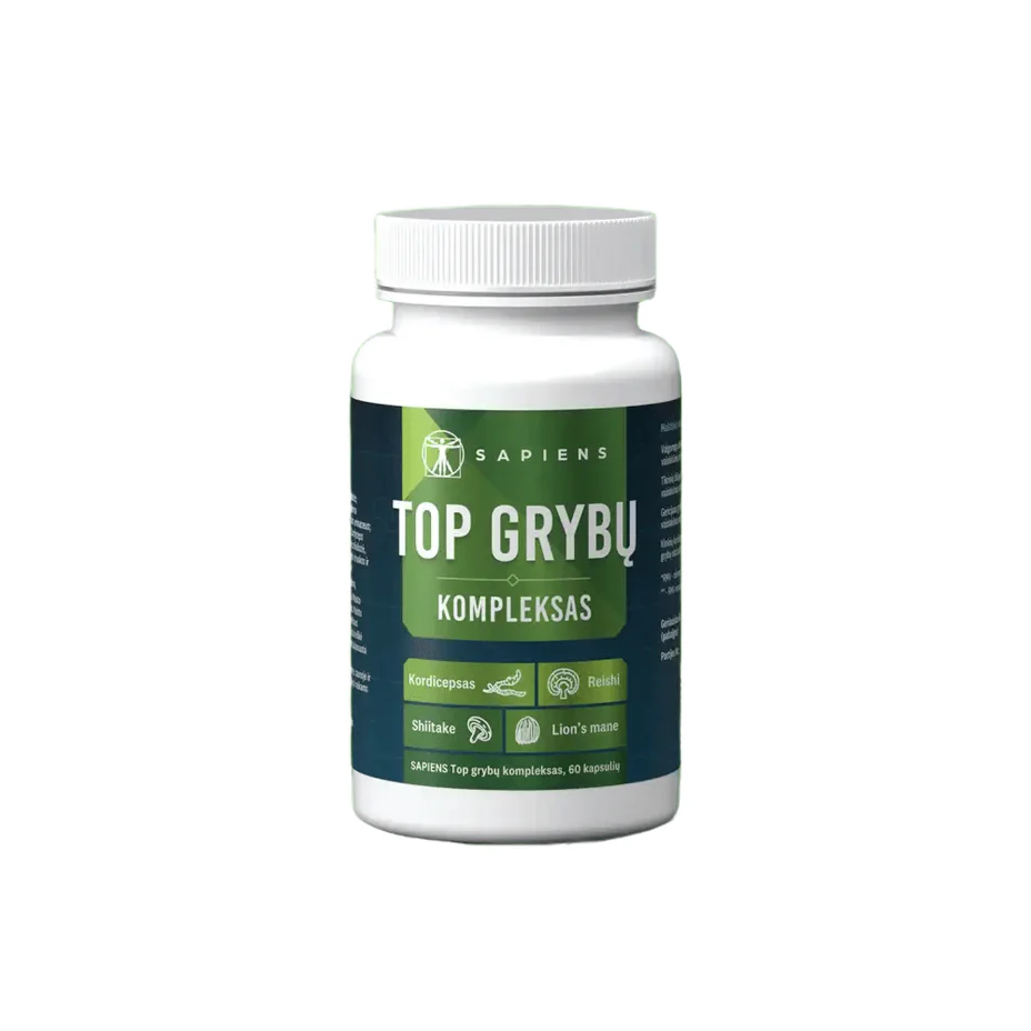 top grybų kompleksas SAPIENS Top grybų kompleksas, 60 kapsulių - Image 1