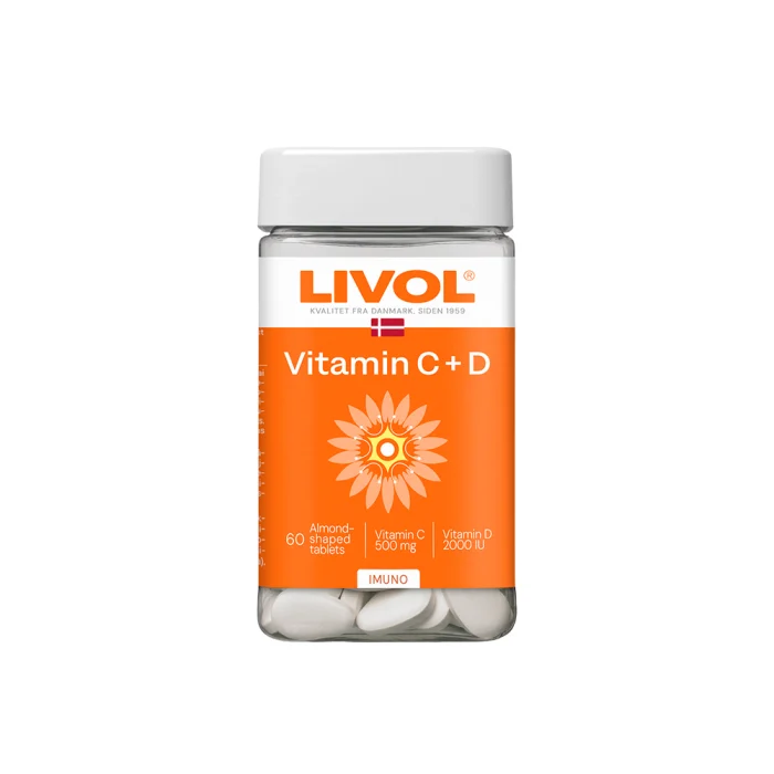 55c40d50b2624c6ccd4e7b54f242 LIVOL EXTRA vitaminai C+D, 60 tablečių - Image 1