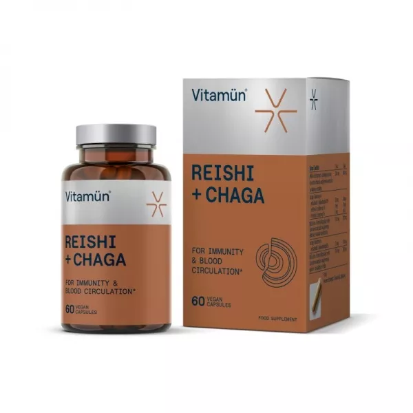 Vitamun-Reishi-Chaga-kapsules-N60 Vitamun Reishi Chaga kapsulės N60 pakuotė