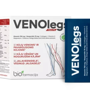 Biofarmacija maisto papildas VENOLEGS 750 mg:75 mg, 28 paketėliai