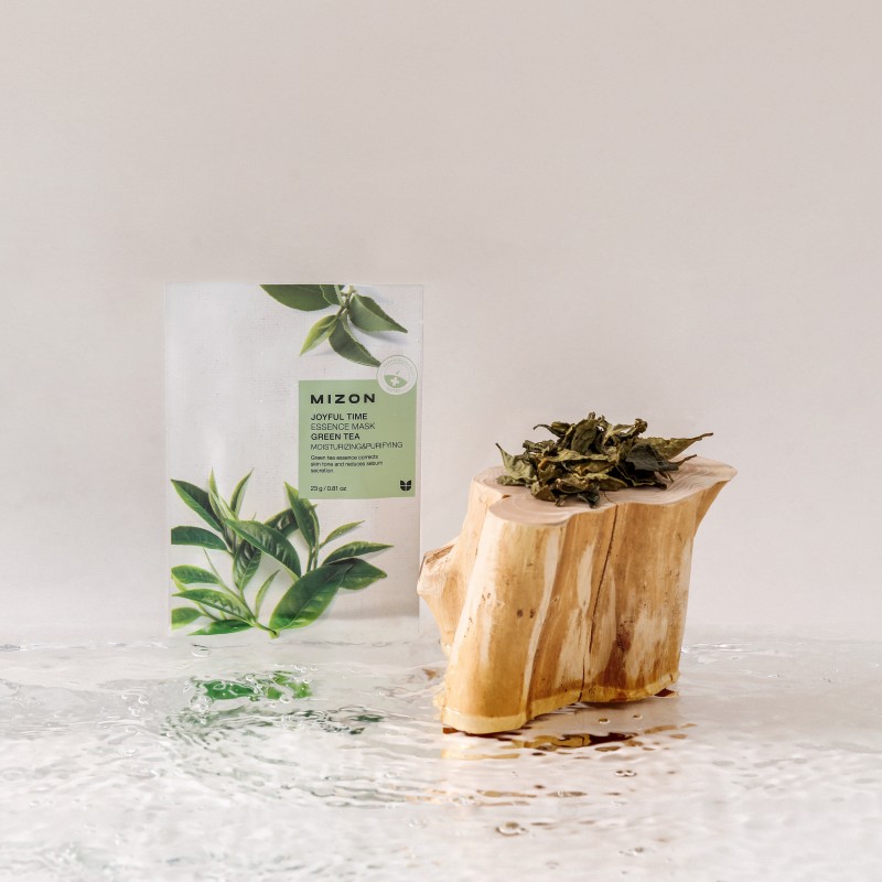 02_MIZ888890112 Veido kaukė Joyful Time Essence Mask Green Tea MIZ888890112, 23 g - Image 1