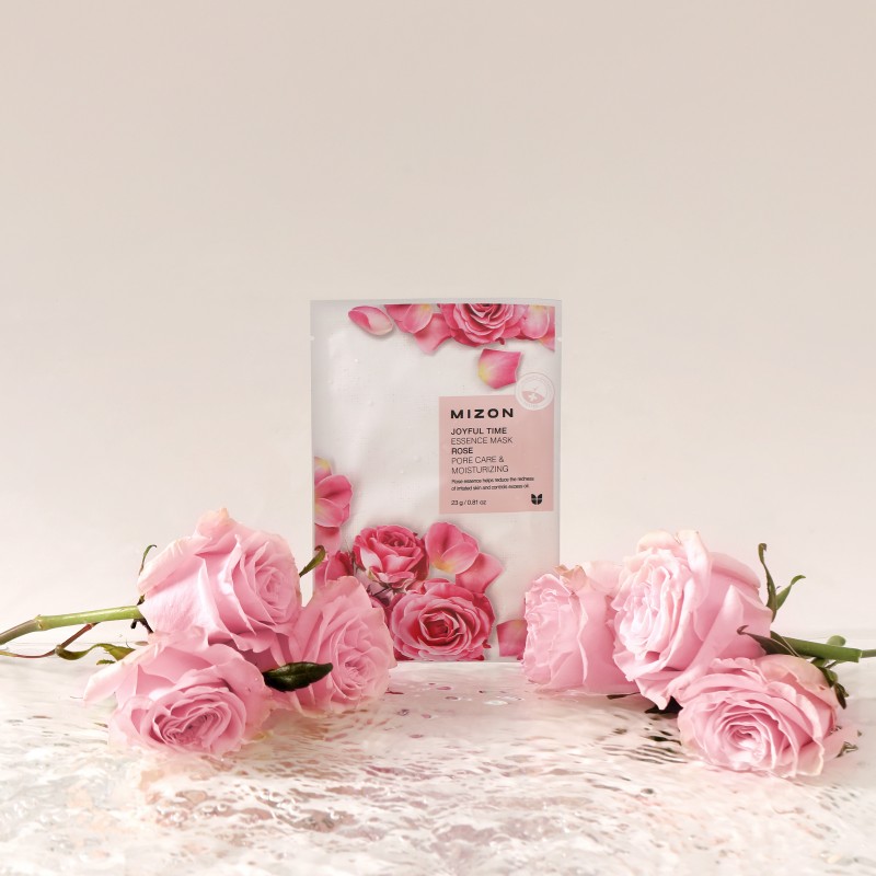 02_MIZ888890119 MIZON veido kaukė Joyful Time Essence Mask Rose, 23 g - Image 1