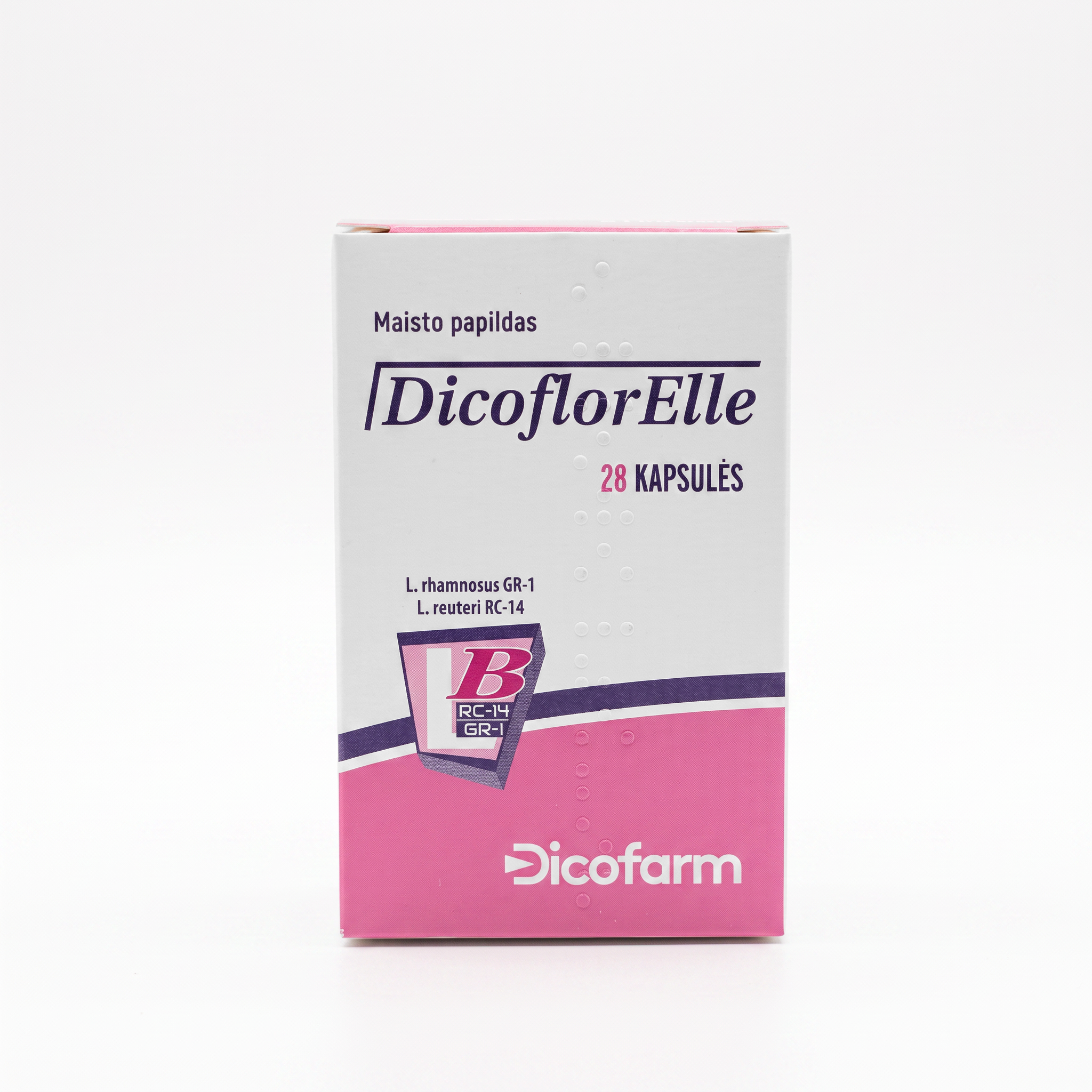 Dicoflor product photo DICOFLOR Elle probiotinis maisto papildas moterims, 28 kapsulės - Image 1