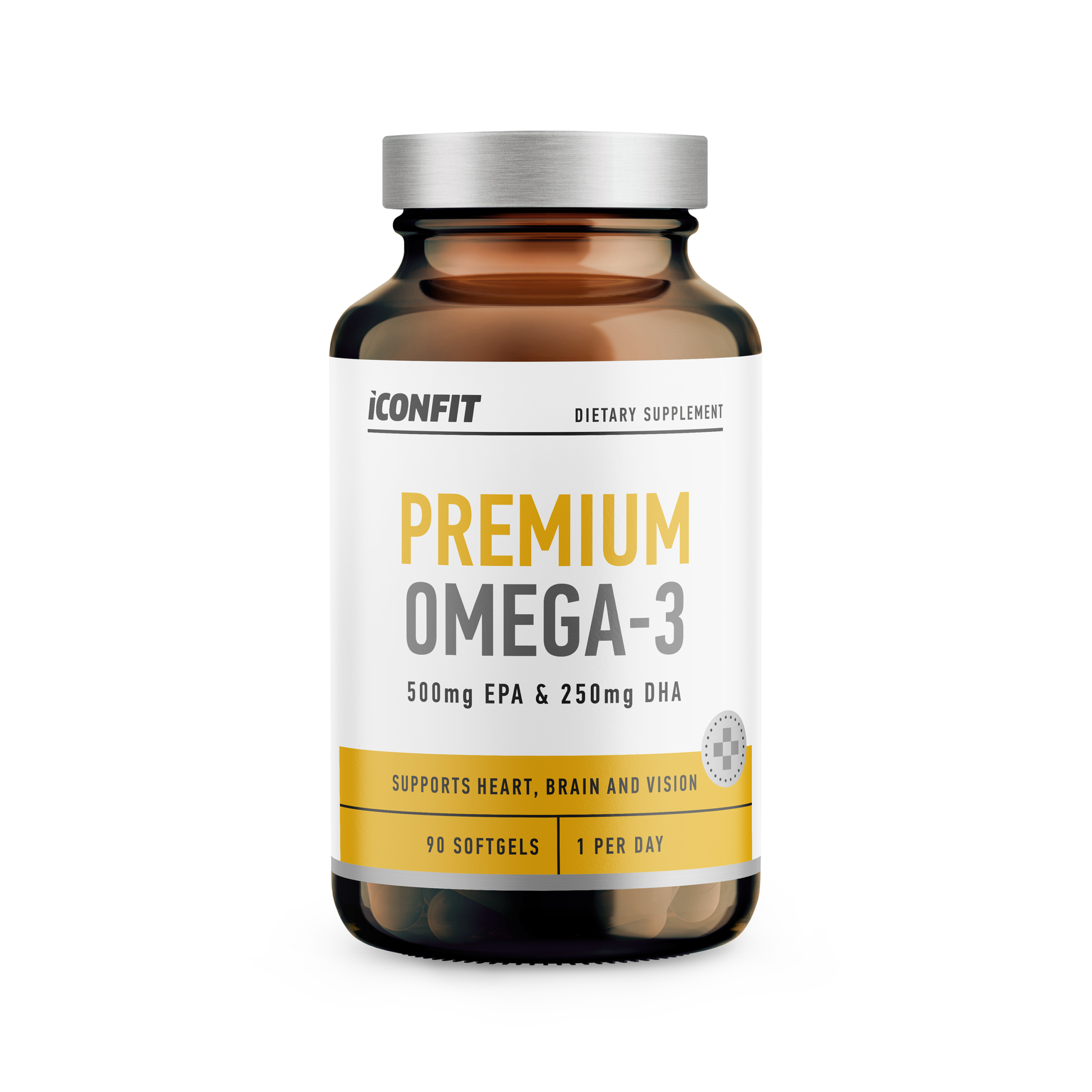 4744130013627 ICONFIT Omega 3 Premium, N90 -Transparent ICONFIT Premium Omega 3, 90 minkštų kapsulių - Image 1