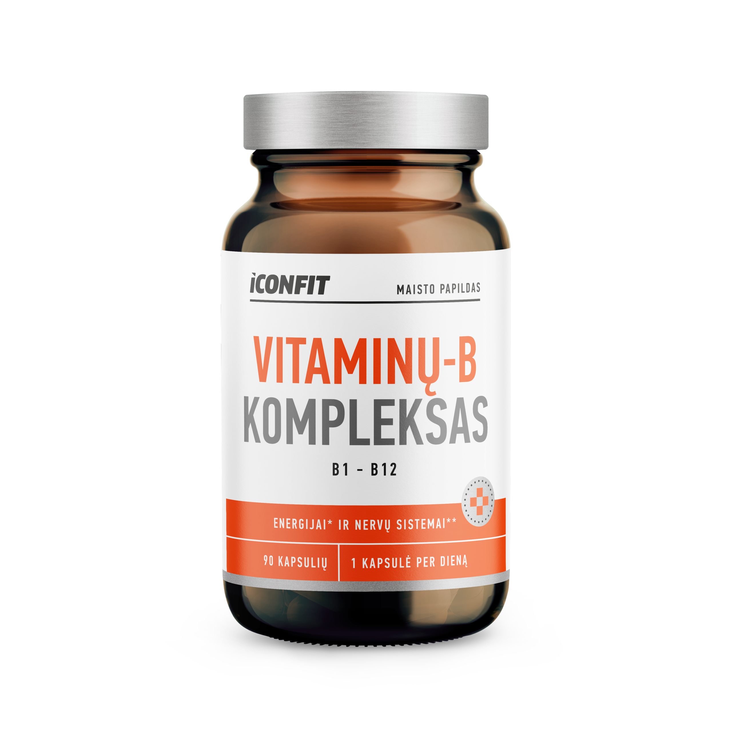 4744130014556 ICONFIT Vitaminų B kompleksas, N90 - transparent ICONFIT B vitaminų kompleksas, 90 kapsulių - Image 1